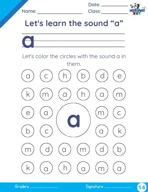 Let's learn the sound “a”