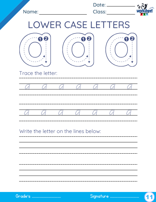 Trace the uppercase & Lowercase letters