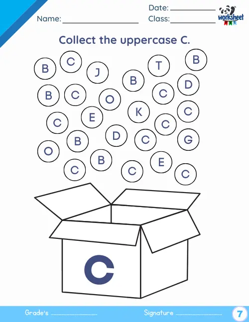 Collect the uppercase C. 