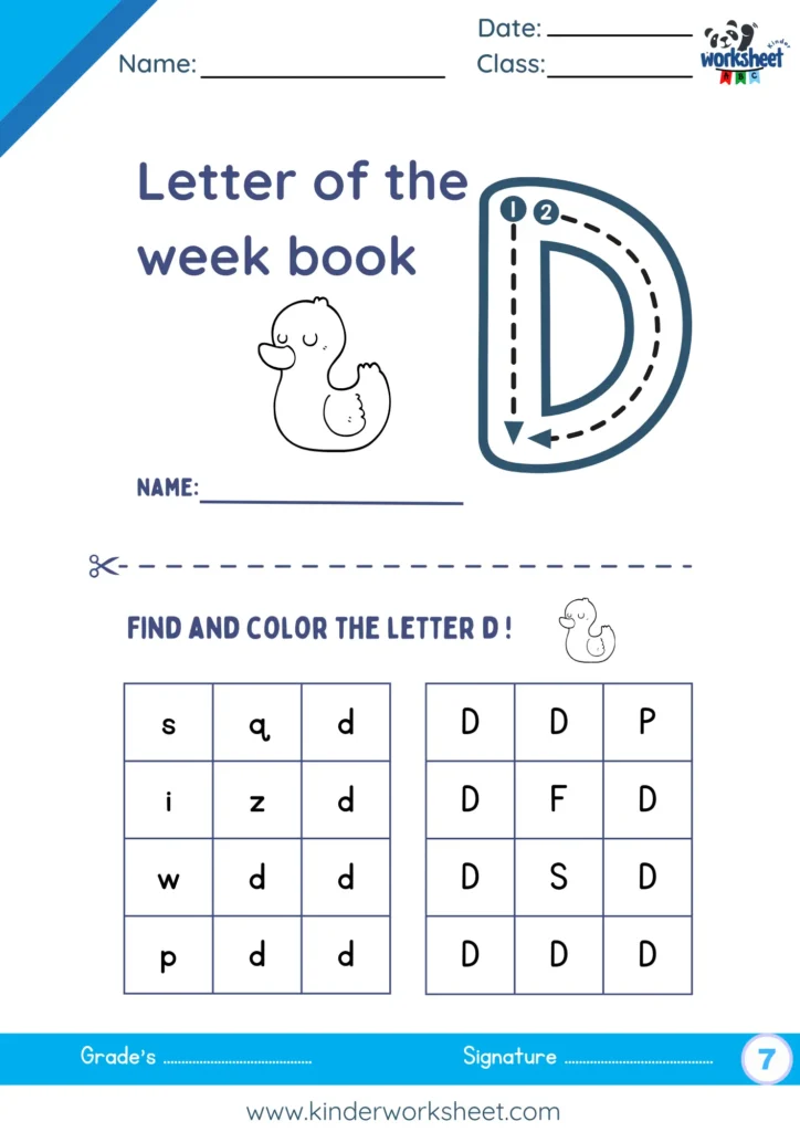 Find and color the letter d!
