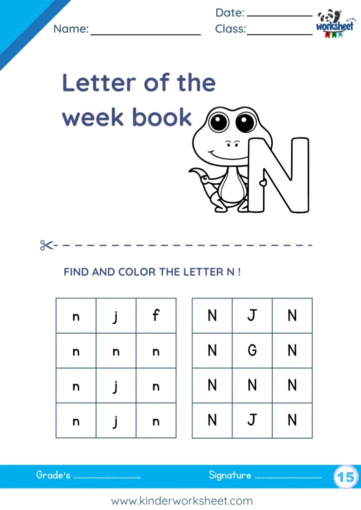 Find and color the letter n !