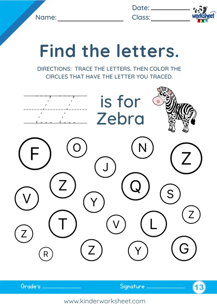 Find the letters Z