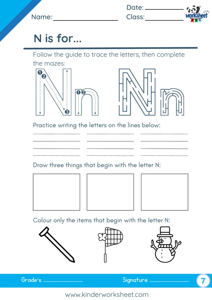 Follow the guide to trace the letters, then complete the mazes