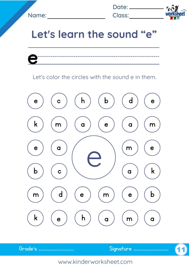 Let's learn the sound “e”
