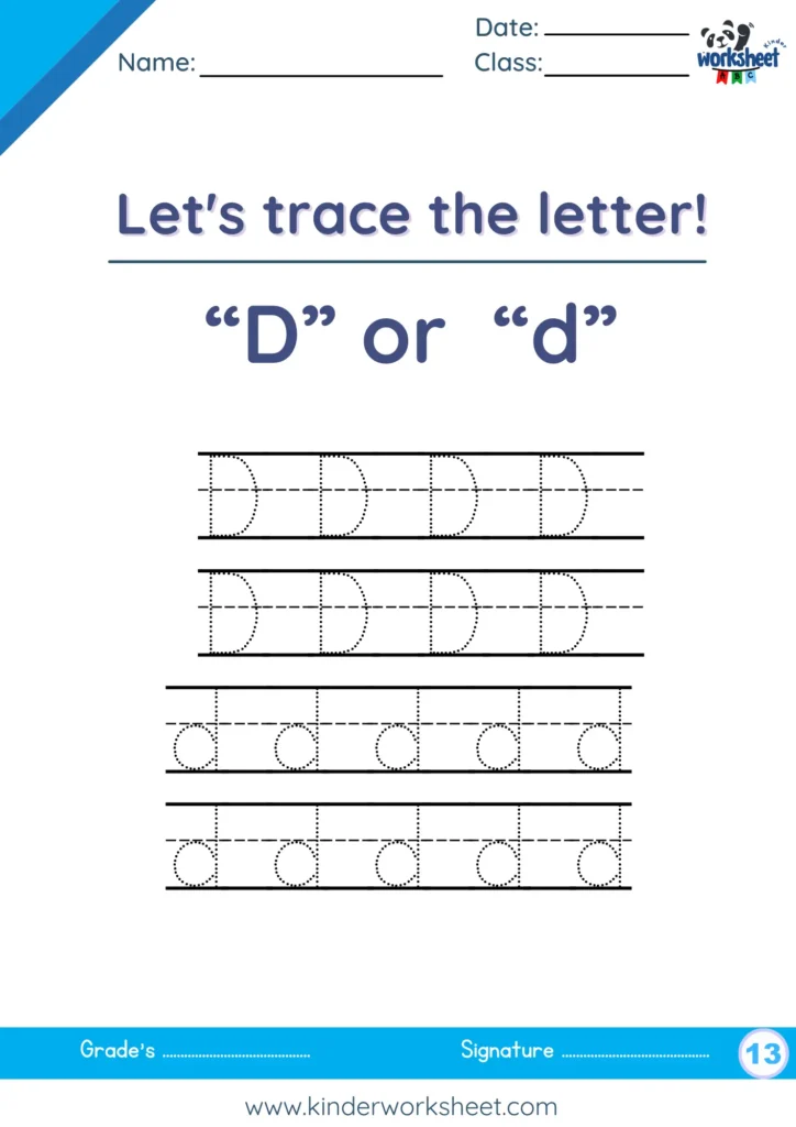 Let's trace the letter D.