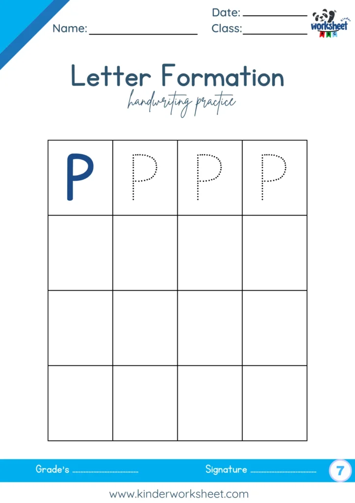 Letter Formation handwriting practice.