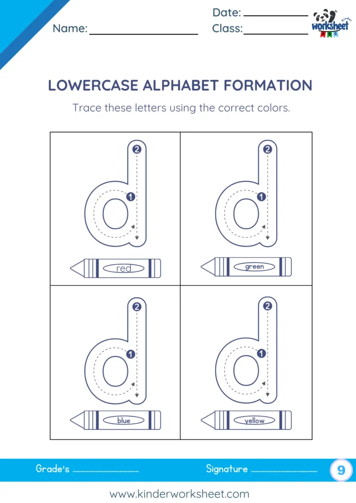 Lowercase alphabet formation.