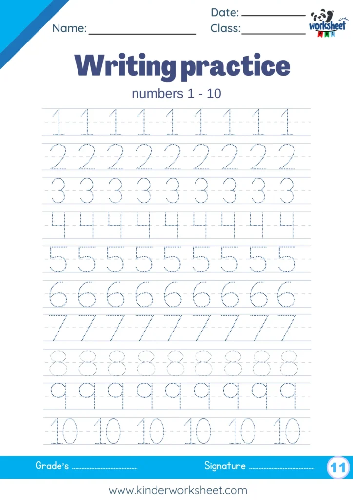 Number Tracing Practice