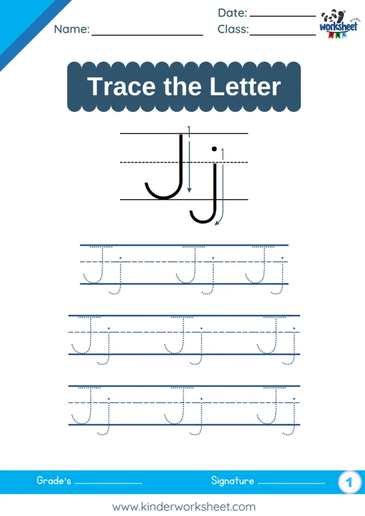 Trace the Letter Jj.