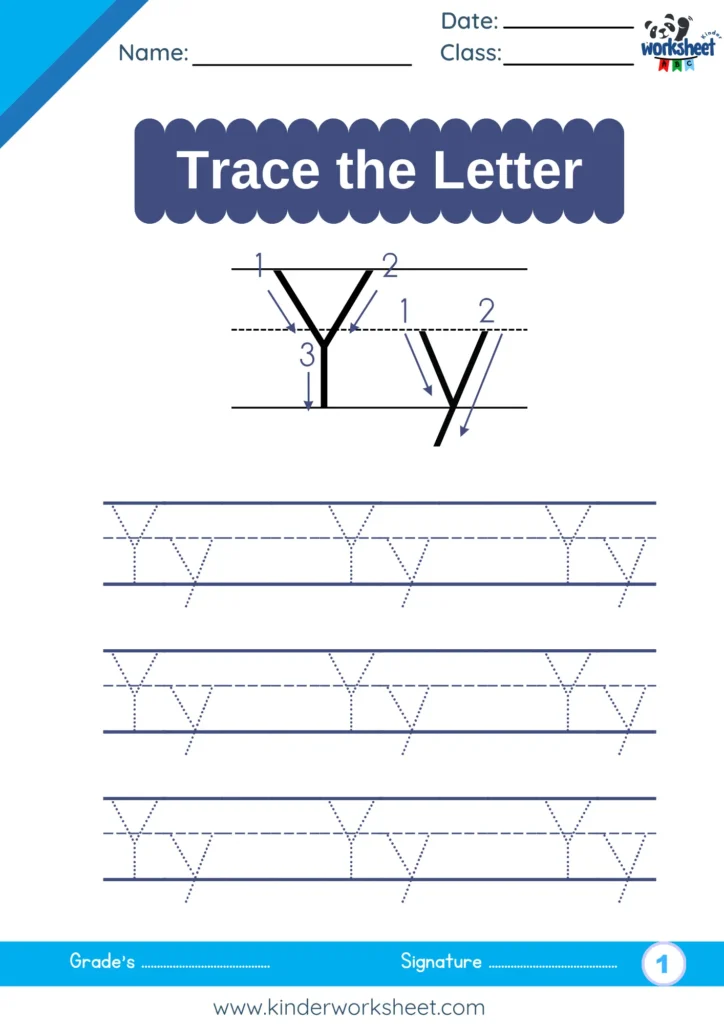 Trace the Letter Y