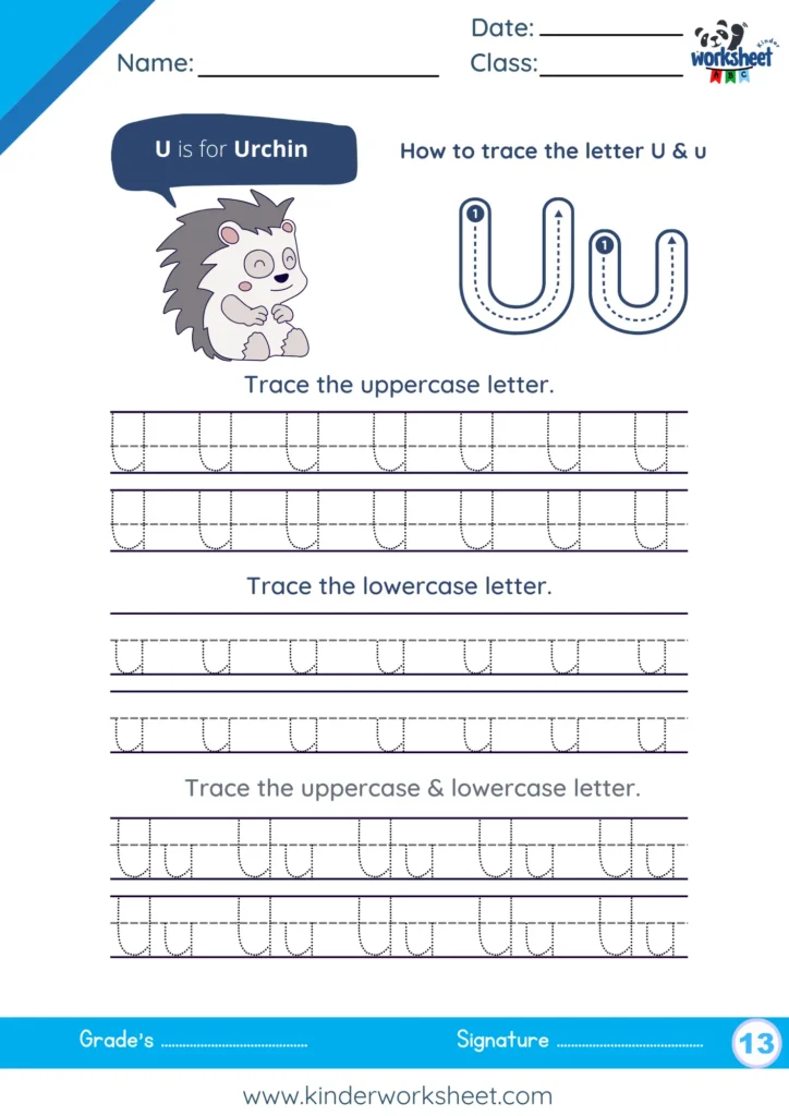 Trace the uppercase & lowercase letter.