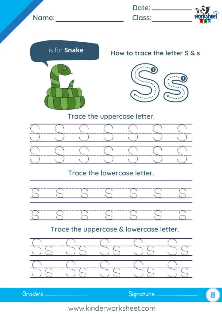 Trace the uppercase & lowercase letter.