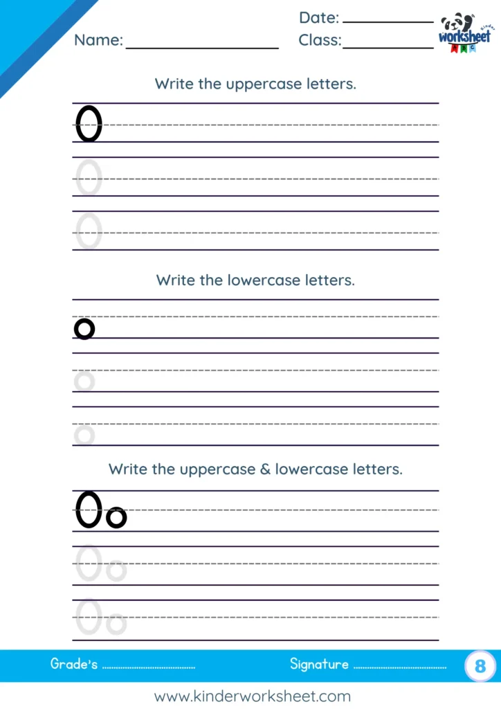 Write the uppercase & lowercase letters.