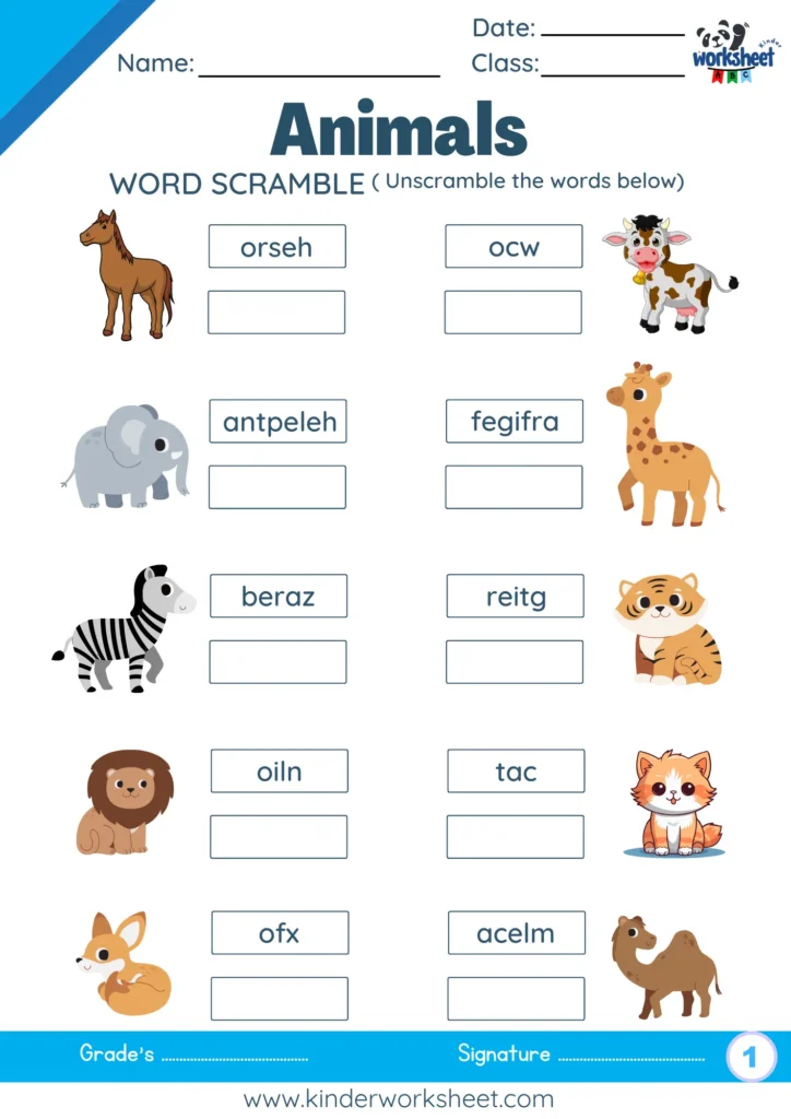 word scramble ( Unscramble the words below) 