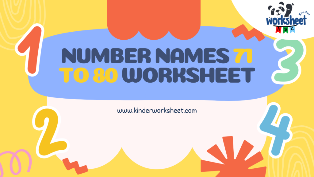 Number Names 71 to 80 Worksheet